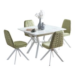 Dining table LILY WHITE MABLE 110/145*110*75(29959)