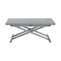 Table transformer MARBLE BETON 60/120*110*40/77,5 (extendable table with mechanism, table-top MDF with double-side, silver metal leg)(29770)