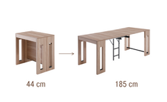 Table transformer PRATO OAK SONOMA 44+141(47*3)*80*75 (extendable table with mechanism, table-top MDF with double-side oak melamine, grafite metal leg)(29782)