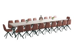 Комплект стіл і стільці LIMOUSINE (20 swivel chairs + dining table 180/480*103*80) (29947)