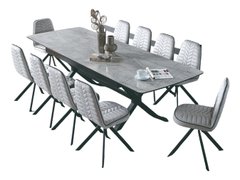 TOWER table and chairs set (10 chairs + dining table 233/278*100*77)(29973)