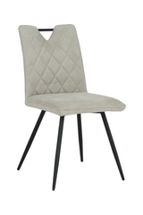Обеденный стул OTTO BEIGE 46*60*87 (обеденный стул, спинка и сиденье из дизайнерской ткани, черные металлические ножки). (29853)