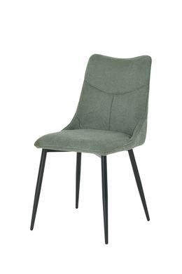 Scaun de dining KELVIN KHAKI 46*59*86 (scaun de dining, spătar și șezut din țesătură de designer, picioare metalice negre).(29871)