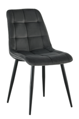 Cтілець обідній VITO GREY 51*60*90 (обідній стілець, спинка та сидіння дизайнерська тканина, чорні металеві ніжки) (29859)