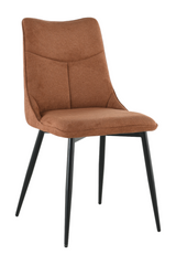 Scaun de dining KELVIN CINNAMON (scaun de dining, spătar și șezut din țesătură de designer, picioare metalice negre).(29870)