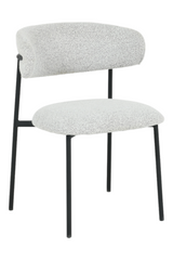 Dining chair EVA BEIGE/BLACK 54*58*80 (dining chair, back and seat made of cream boucle, black metal legs).(29858)