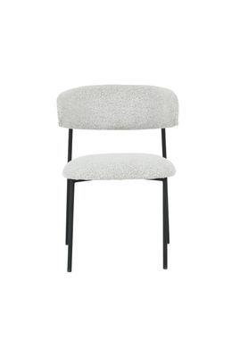 Scaun de dining EVA BEIGE/BLACK 54*58*80 (scaun de dining, spătar și șezut din buclă crem, picioare metalice negre).(29858)