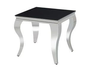 Măsuță de cafea PRINCE B NEGRU EFECT DE MARMURĂ cu CROM (STICLĂ/METAL) 55&times;55 cm