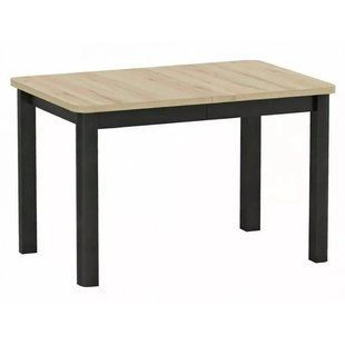 Masă de dining OSKAR STEJAR ARTISAN cu NEGRU MAT (PAL LAMINAT/MDF) 120(200)&times;80 cm