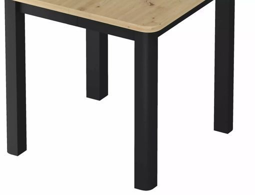 Masă de dining OSKAR STEJAR ARTISAN cu NEGRU MAT (PAL LAMINAT/MDF) 120(200)&times;80 cm