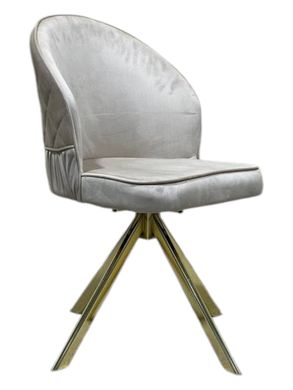 Dining chair DAISY CREAM (swivel) 48*49*94 GOLD LEG