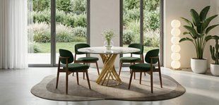 Scaun de dining OLSO (clasică țesătură, picior din lemn)  57*52 cm