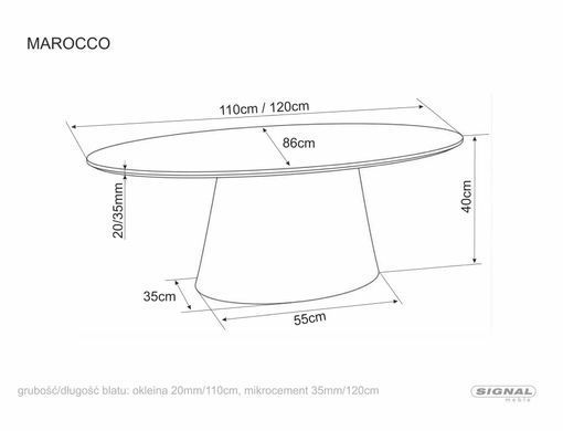 Măsuță de cafea MAROCCO STEJAR (MDF FURNIR NATURAL) 110&times;60 cm
