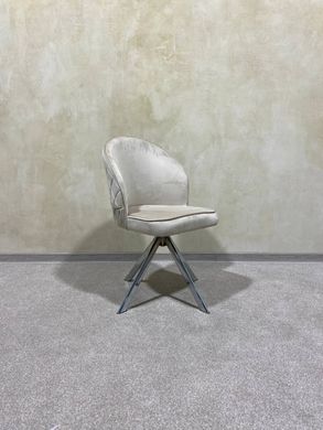 Dining chair DAISY CREAM (swivel) 48*49*94 SILVER LEG