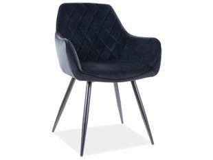 Scaun de dining LINEA (FRAME BLACK/BLACK BLUVEL 19) 43*43*82 cm