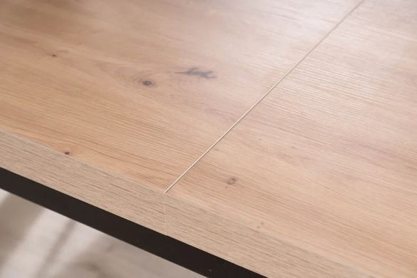 Masă de dining PRESTO STEJAR ARTISAN cu NEGRU (PAL LAMINAT) 140(218)&times;80 cm