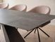 Masă de dining extensibilă SALVADORE, blat din sticlă securizată și ceramică italiană Anthracite, gri, cadru metalic negru mat, 77&times;90&times;180(260) cm