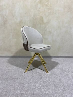 Dining chair DAISY CAPPUCCINO (swivel) 48*49*94  GOLD LEG