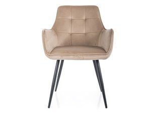 Scaun de dining LEMON VELVET (FRAME BLACK/BEIGE BLUVEL 28) 57*47*85 cm