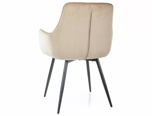 Scaun de dining LEMON VELVET (FRAME BLACK/BEIGE BLUVEL 28) 57*47*85 cm