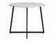 Masă de dining LUNA ALB EFECT MARMURĂ cu NEGRU (PLACĂ LAMINATĂ/METAL) 90&times;76 cm