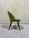 Dining chair Madrid (velor textile upholstery, olive color, metal legs decorated with gold, black color)