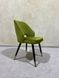 Dining chair Madrid (velor textile upholstery, olive color, metal legs decorated with gold, black color)