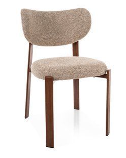 Scaun de dining RIN D (FRAME WALNUT/BEIGE TAP. 253) 51*50*79 cm
