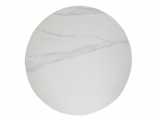 Masă de dining TALIA, blat din ceramică cu efect de marmură, alb mat, cadru metalic negru mat 76&times;90 см
