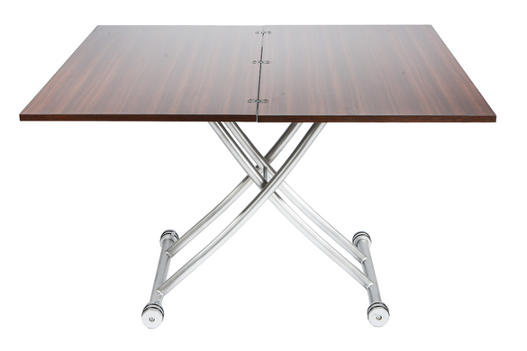 Table transformer RIM-1 WENGE 57/114*100*38,7/76,5 (extendable coffe table with mechanism, table-top MDF with double-side wenge melamine, silver metal leg) (29680)