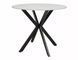 Masă de dining TALIA, blat din ceramică cu efect de marmură, alb mat, cadru metalic negru mat 76&times;90 см