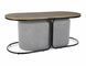 Set măsuță de cafea și 2 pufuri DUAL STEJAR ARTISAN cu NEGRU MAT (MDF FURNIR/METAL/TEXTIL) 120&times;50&times;49 cm