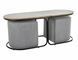 Set măsuță de cafea și 2 pufuri DUAL STEJAR ARTISAN cu NEGRU MAT (MDF FURNIR/METAL/TEXTIL) 120&times;50&times;49 cm