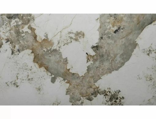 Masă de dining MARANELLO CERAMIC ALB LUCIOS cu CUPRU (STICLĂ SECURIZATĂ/CERAMICĂ PANDORO/METAL) 200(290)&times;98 cm