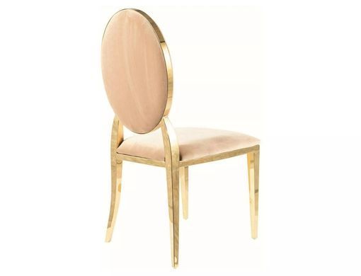 Scaun de dining KING VELVET (FRAME GOLD/BEIGE BLUVEL 28) 47*43*95 cm