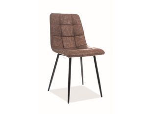 Scaun de dining LOOK (FRAME BLACK/BROWN ECO-LEATHER) 45*38*88 cm