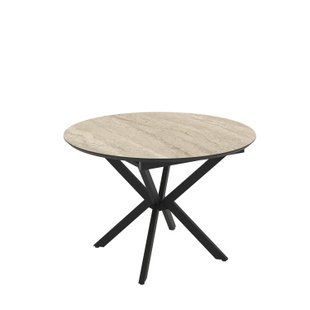 Masa de dining rotundă DOBOK TRAVERTEN 110*76 cm (extensibilă, diametru 1,1 m)