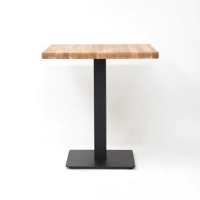 Masă de dining PURO LAMINAT STEJAR NATURAL cu NEGRU (PAL LAMINAT/METAL) 70&times;70 cm