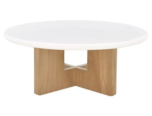 Măsuță de cafea ALMA ECRU cu STEJAR (MDF MICROCIMENT/FURNIR NATURAL) 80&times;40 cm