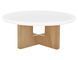 Măsuță de cafea ALMA ECRU cu STEJAR (MDF MICROCIMENT/FURNIR NATURAL) 80&times;40 cm