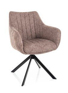 Scaun de dining AZALIA LEO BEJ &Icirc;NCHIS (BLACK FRAME/DARK BEIGE 32) 44*61*86 cm