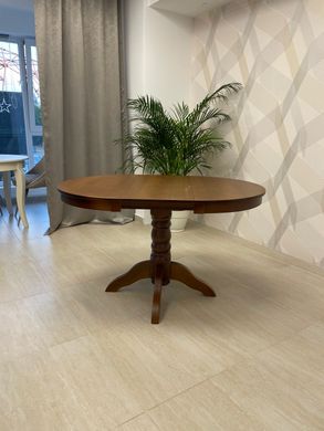 Dining table on one leg folding wooden INVITO, 900/1300 round