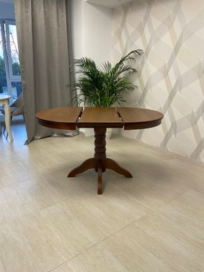 Dining table on one leg folding wooden INVITO, 900/1300 round