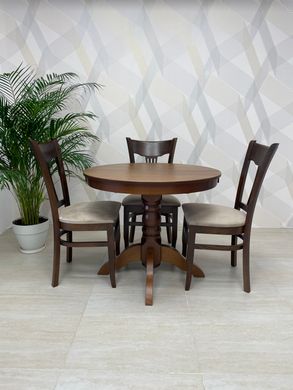 Dining table on one leg folding wooden INVITO, 900/1300 round