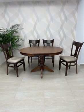 Dining table on one leg folding wooden INVITO, 900/1300 round