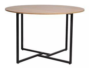 Masă de dining ALTO STEJAR cu NEGRU MAT (PAL LAMINAT/METAL) 120&times;76 cm