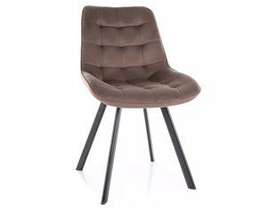 Scaun de dining MONTI CAPPUCCINO (BLACK FRAME/CAPPUCCINO BLUVEL 38) 44*51*88 cm