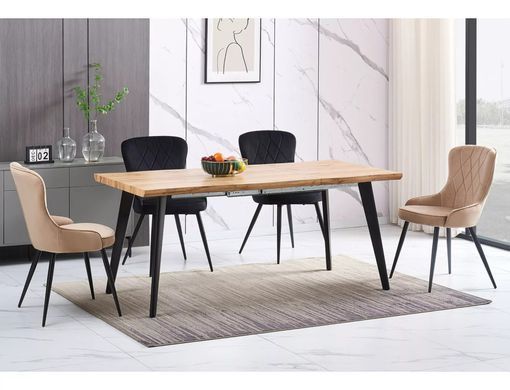 Scaun de dining LOTUS VELVET (FRAME BLACK/BEIGE BLUVEL 28) 52*45*91 cm