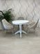 Dining table on one leg folding wooden INVITO, 900/1300 round