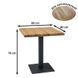 Masă de dining PURO STEJAR cu NEGRU (FURNIR NATURAL/METAL) 60&times;60 cm